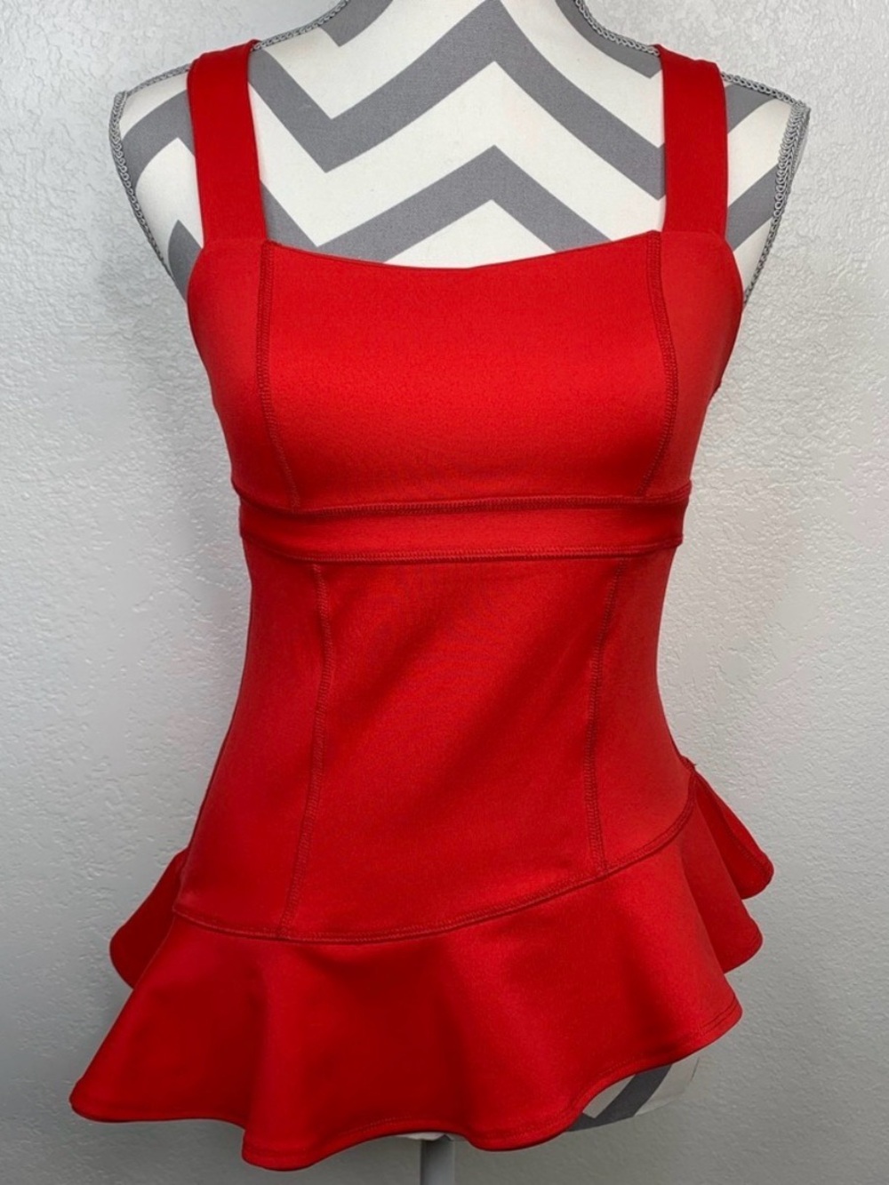 iK Sportswear Asymmetrical Ruffle Hem Top Size M